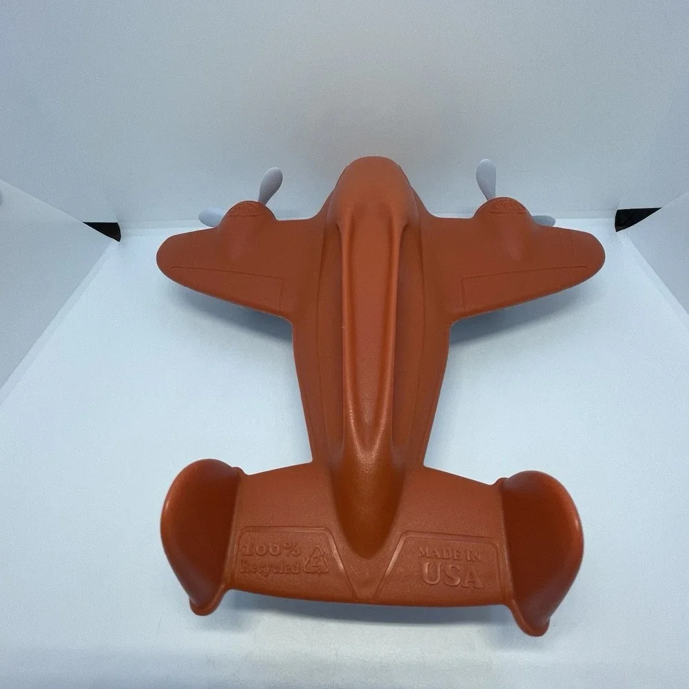 Green‎ Toys Fire Plane Scoop & Drop Water Toy Orange & White Made In USA